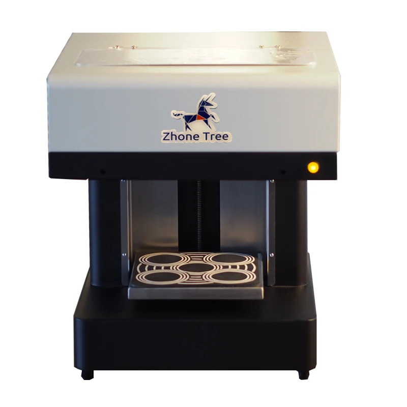 ZT-2020E 4 cups coffee printer edible cake printing machine for DIY coffee, cake, milktea, pizza, chocolate, cocktail