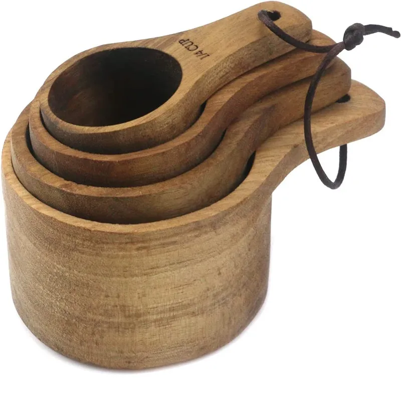 Деревянные мерные чашки кухонные измерительные инструменты биоразлагаемый мерный ковш