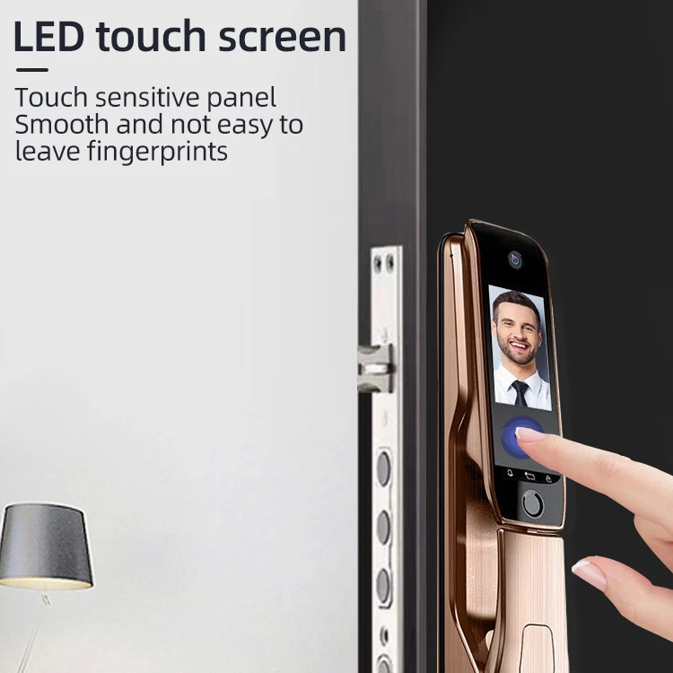 2021 Hot Sell High Security Fully Automatic Convenient Classic Fingerprint Electronic Face Recognition Door Lock Smart