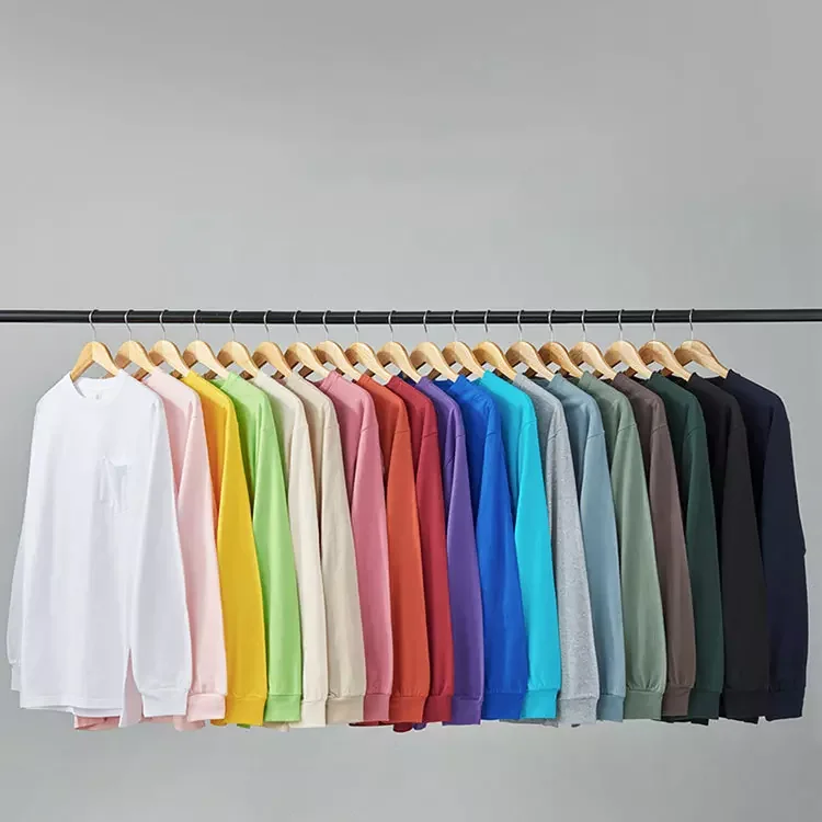 Custom Blank Unisex Men Women High Quality 260 GSM 100% Premium Cotton Long Sleeve Crew Neck Sweatshirts With Pockets
