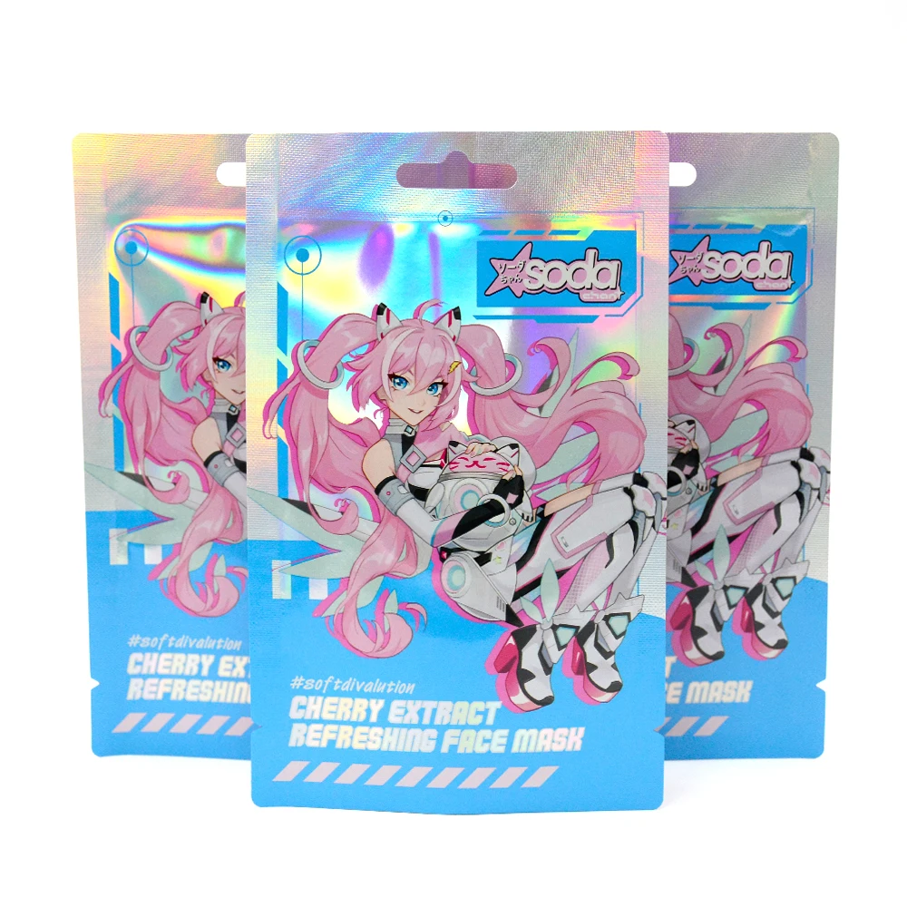 High Quality Wholesale Euro Hole Custom Printed Hologram Three Side Seal Bag Custom Print Plastic for Sealed Bags
