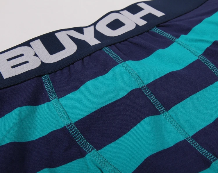 
Stripe pattern wholesale organic cotton seamless boxer brief mens underwear 