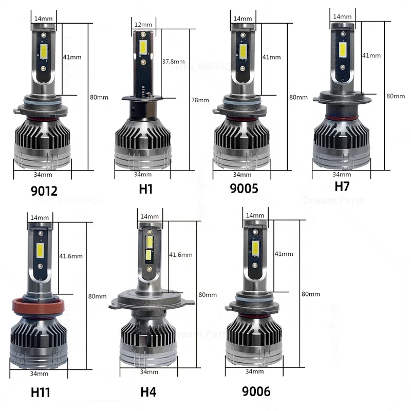 H4 LED Headlight Remplacement Conversion Kit  6000k Pure White Bulb for Car