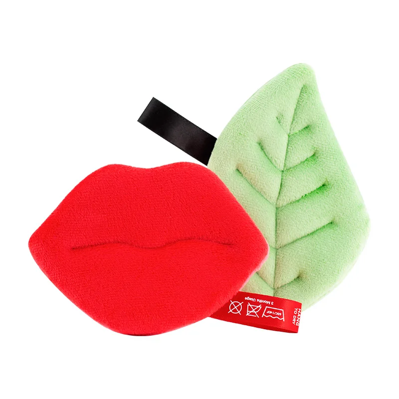 Unique design velour face makeup puff dual side foundation powder puffs blender with handle