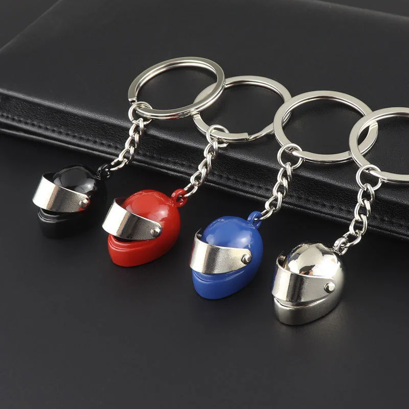 Wholesale Custom Logo 3D Blank Key Chain Helmet Design Zinc Alloy Metal Keychain