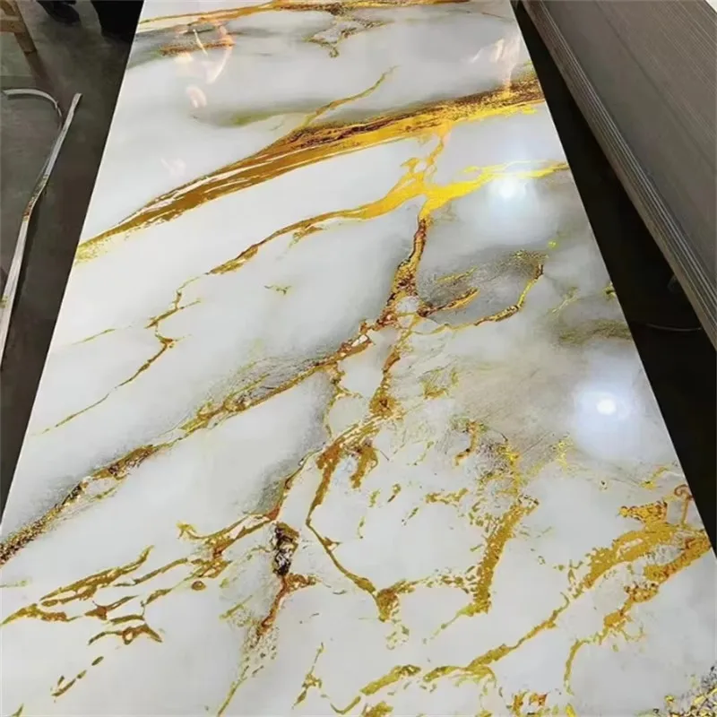 Wholesale 3D Flexible Marble Style Plastic Sheets Alternative Imitation PVC Marble Boards Plates Wall Panels for Home TV Walls