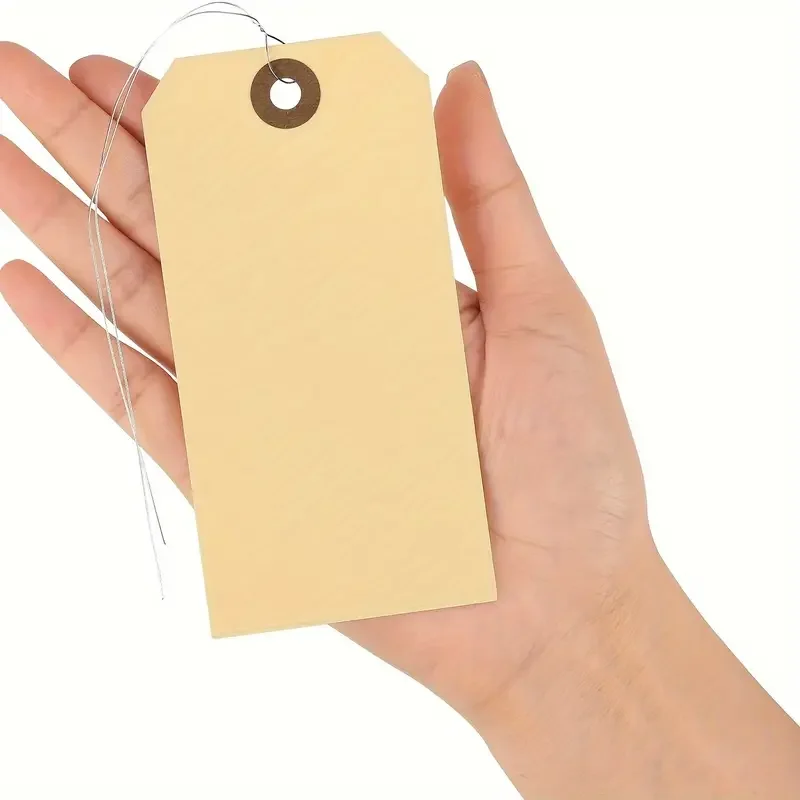 Recyclable 100pcs White Plastic Tags Writable Blank Shipping and Luggage Labels with Wire Ties for Food Industry