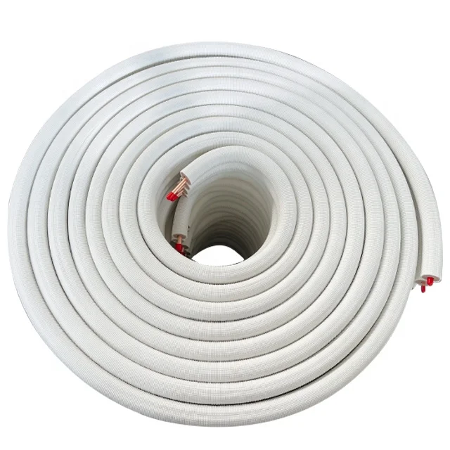 Hvac Line Sets White Pe Insulation Copper Pipe Copper Coil Tube
