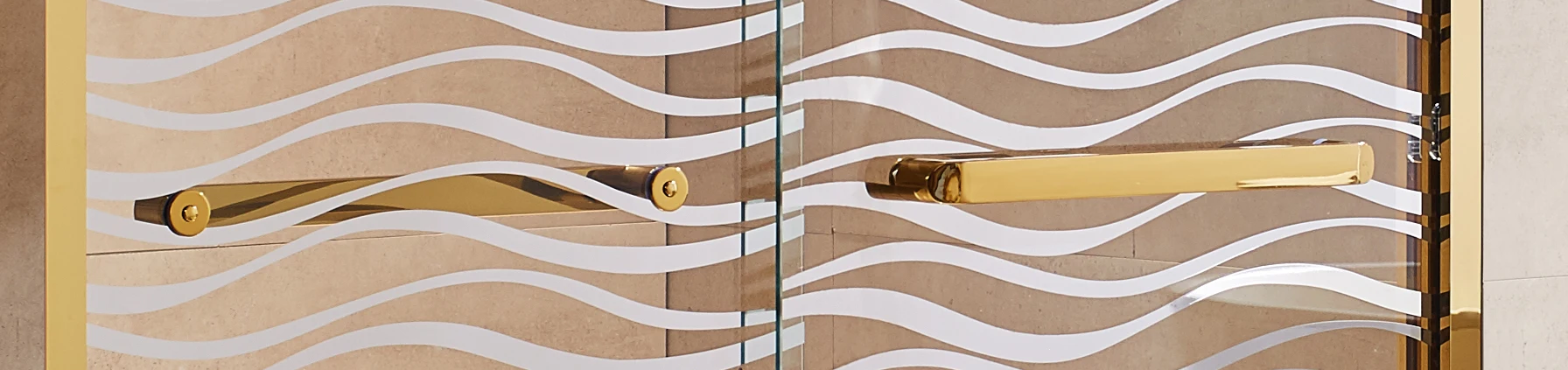 Hotel customized gold sliding glass shower door hardware glass shower screen