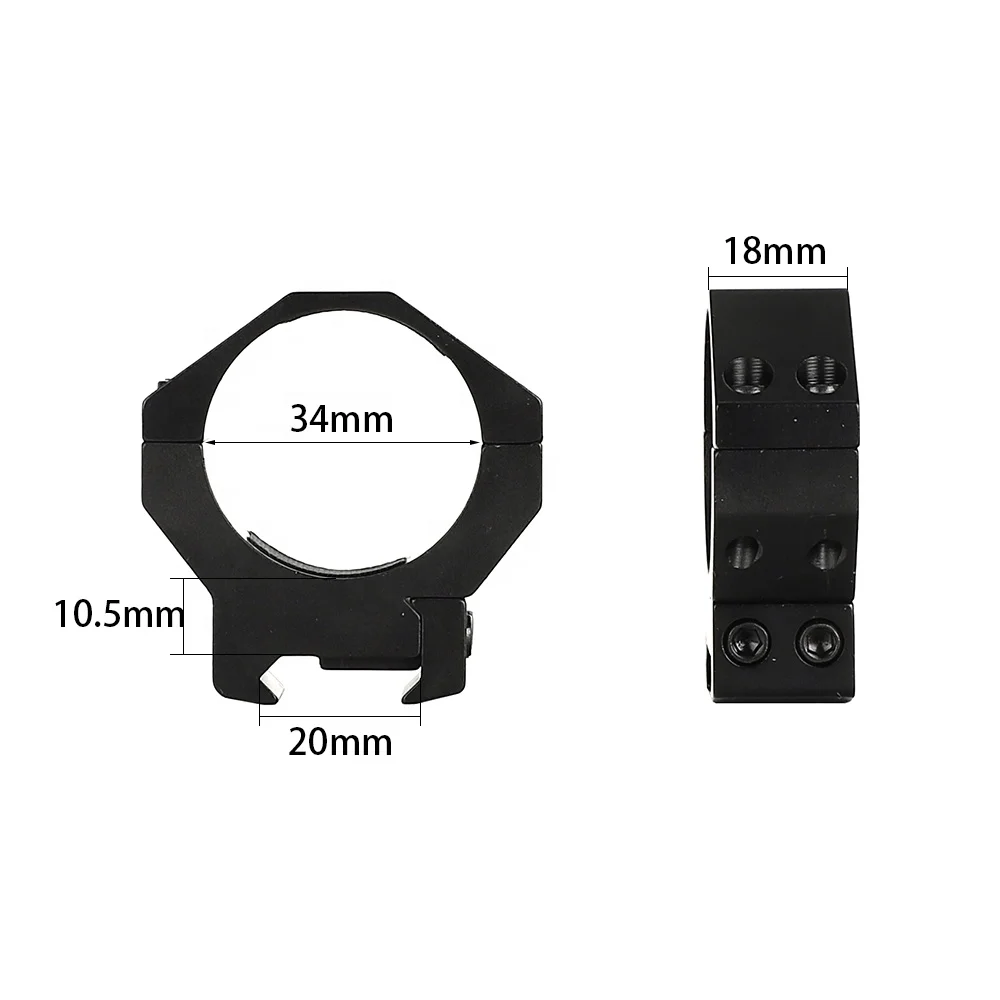 Ohhunt Optics Accessories Low Profile 20mm Mounting Base Scope Holder 34mm  Diameter Scope Rings Mount