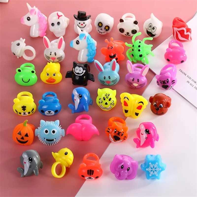 Different Shapes Soft Silicone Ring Flash Fluorescent Lamp LED Finger Jelly Rings Children Toys