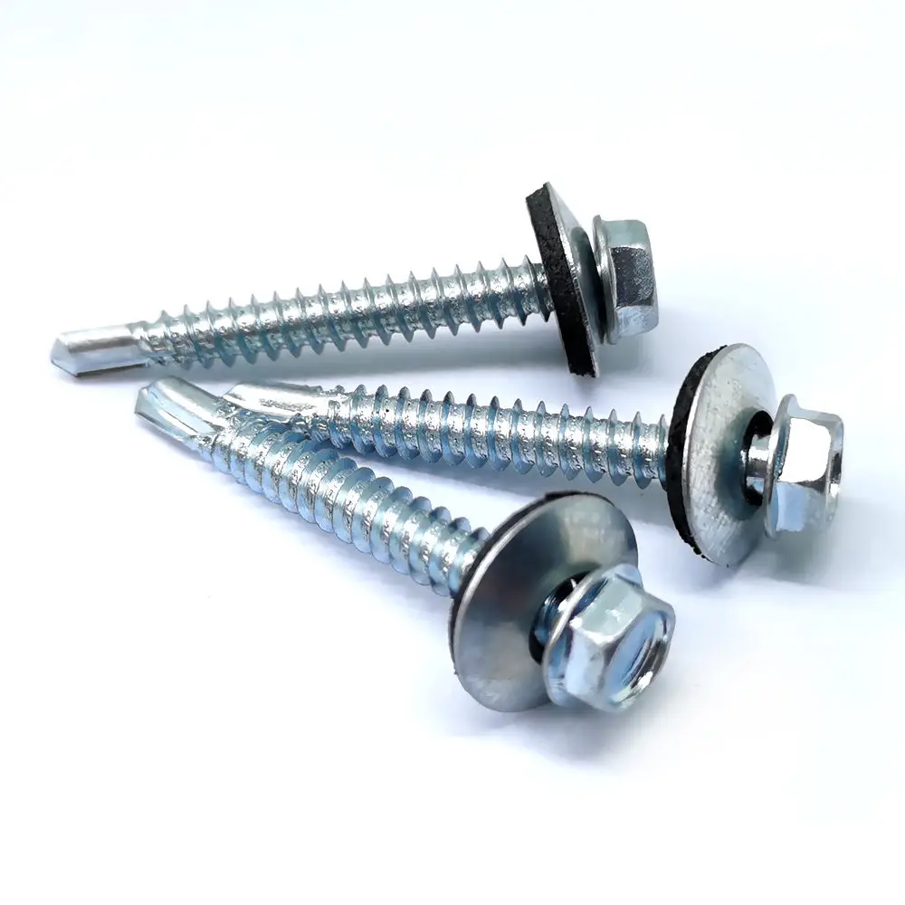 metal ss 410 self drilling screw of m6 5/16 hex flange head length 18mm