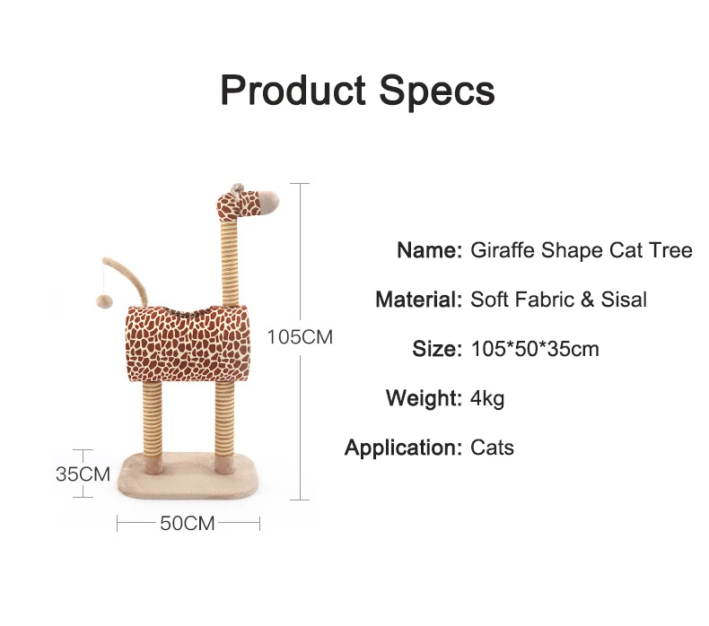 Giraffe image sisal cat tree house cat scratcher playing lounge