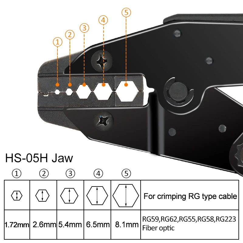 HS-05H 9 inch Ratchet Crimping Press Plier Crimper Tool 05H for 0.25-6.0mm2 Wire Insulated Terminal