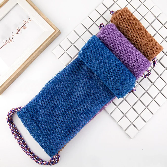 Sponge Exfoliating Body Scrubber African Bath Sponge Back Scrubber Skin Smoother Long African Net