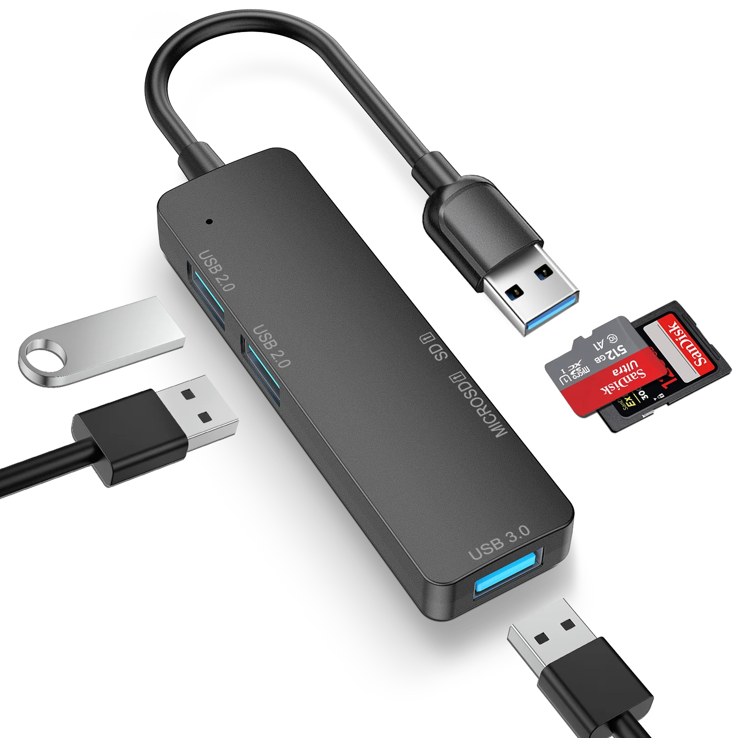  Syosin 2021 несколько портов USB концентратор 5 в 1 док-станция для ноутбука с 3 0 памяти SD кард-ридер ПК