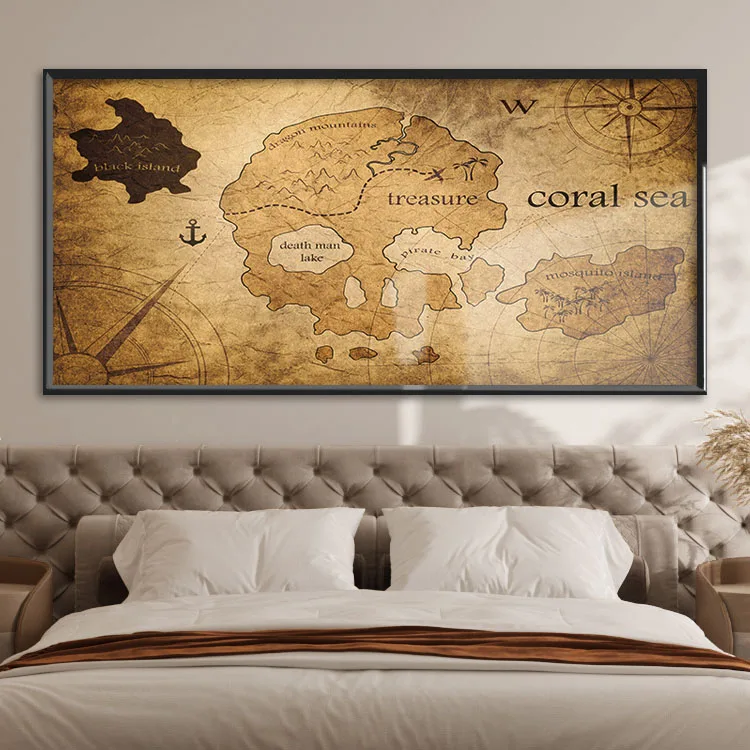 Hot Sell Art Canvas Painting Wall Art World Map Canvas Painting