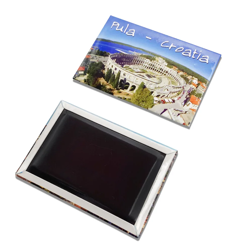 Promotional Custom Rome Italy Scenery Tin Fridge Magnets Tinplate Fridge Magnets Tourist Souvenir Tin Plate Fridge Magnets