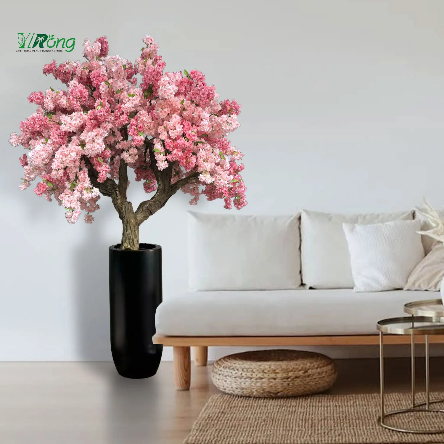 100% Handmade DIY Fake 2*2 Meters Artificial Cherry Blossom Tree Bonsai Sakura Tree With Pot For Indoor Home Living Room Decor