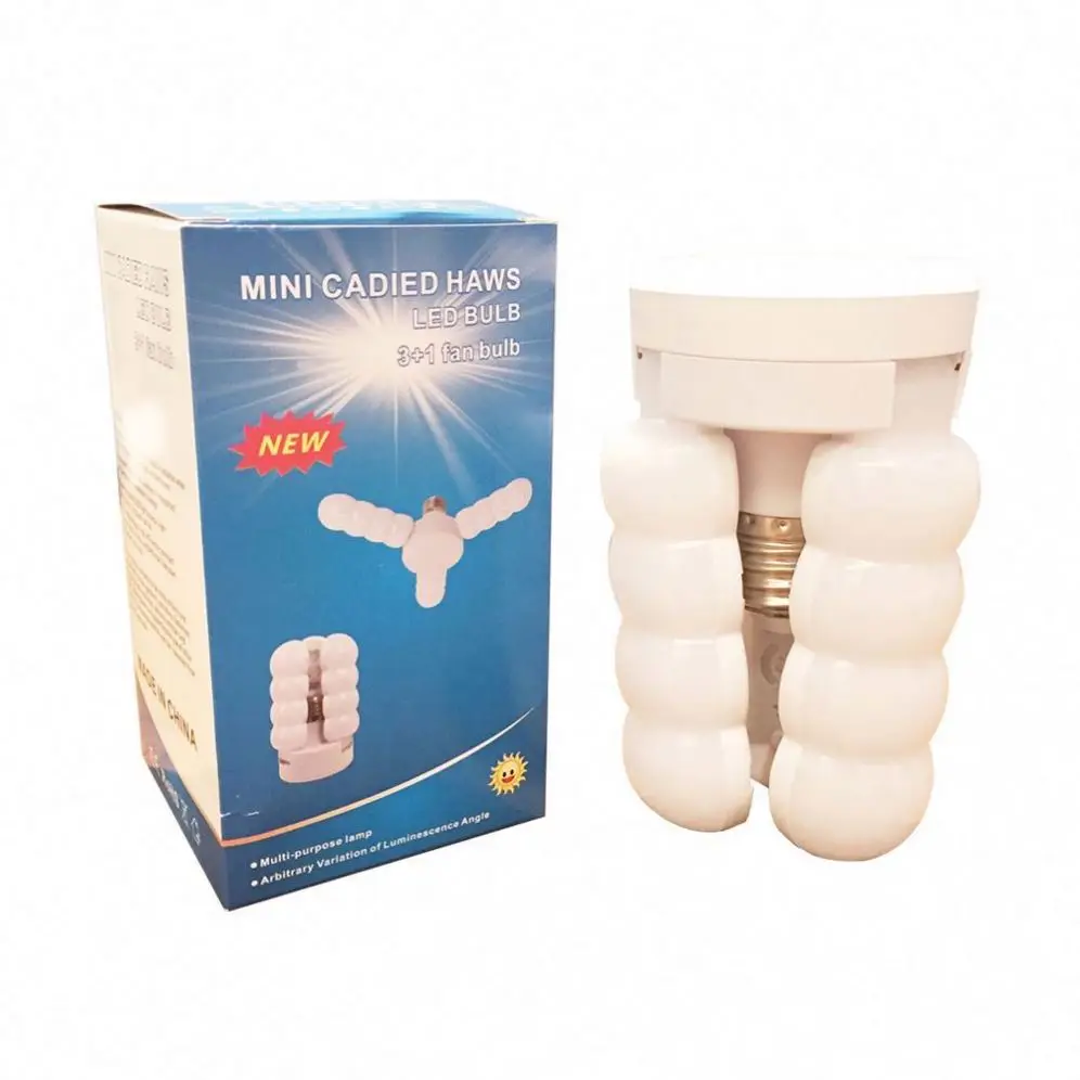 Custom Logo Hot Sale Foldable Lighting Warehouse Abs Folding Lamp 18W 20W 28W 36W 45W 55W Led Wholesale Fanblade Bulb