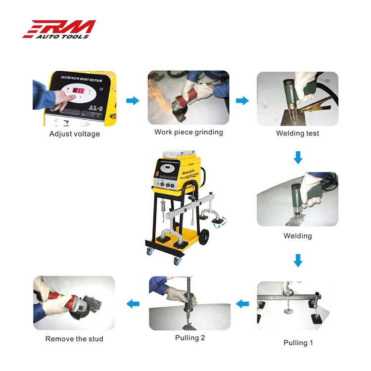 RM aluminium (Al) dent puller machine for car body sheet metal collision repair equipment spot welder