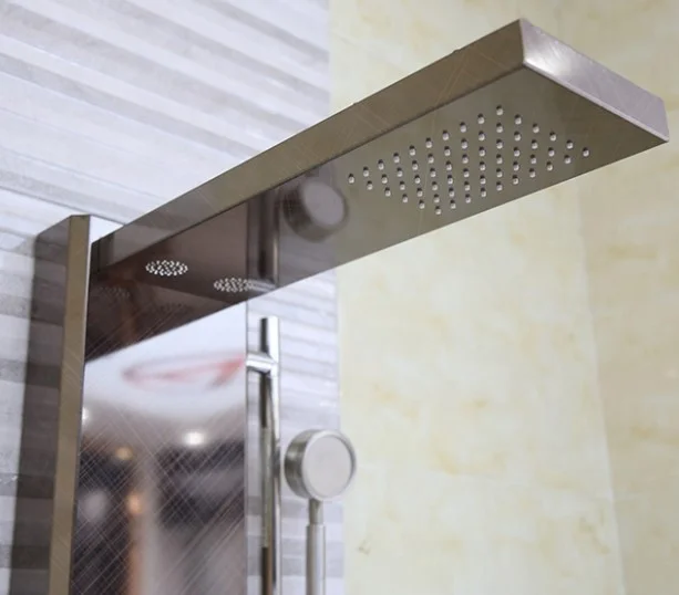 Ducha Hot Water Heater Modern Hotel Duchas Stainless Steel Massage Spa Rain Bathroom Wall Mount Shower Column Screen Panel Mixer
