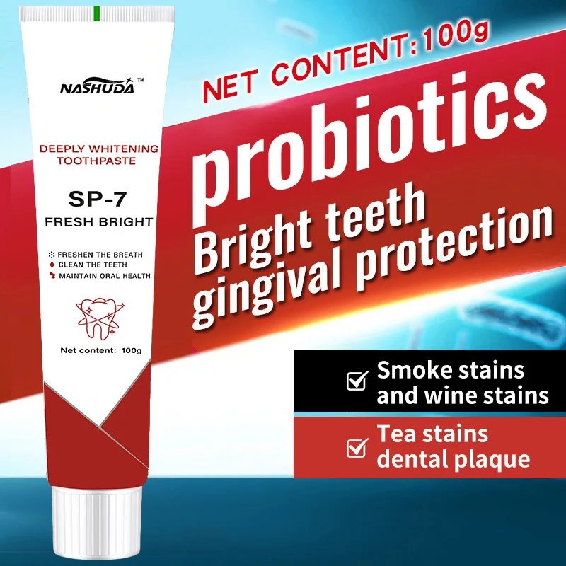 Strawberry Probiotics single use toothpaste Oral Whitening Toothpaste Gum Protection toothpaste Clean mouth and fresh breath