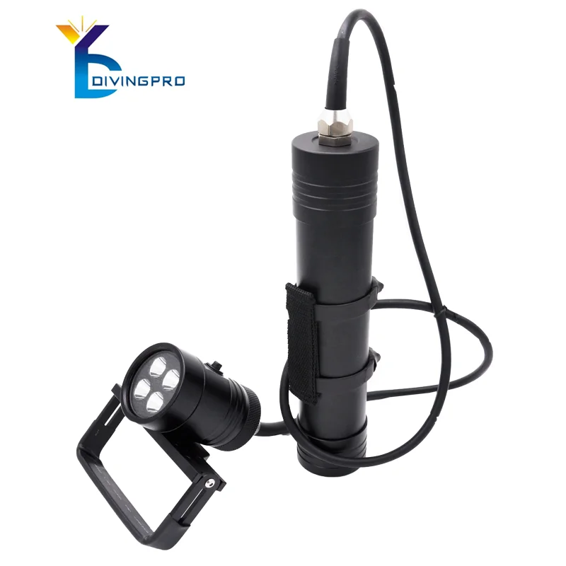 4*XHP35 LED 6000 lumen scuba diving flashlight underwater IP68 diving canister light