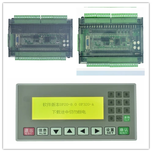 OP320-A text display and FX3U 14/24/32/48 PLC industrial control board With Communication Cable