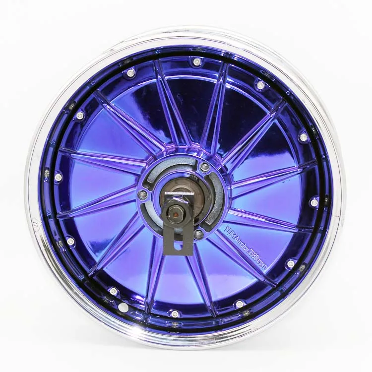 YMMOTOR DC brushless hub motor 72V12 inch 3KW suitable for electric motorcycle scooter Electroplating blue