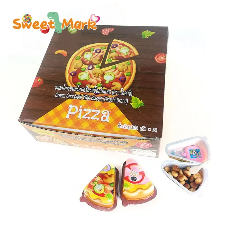 New Product Pizza Shape Surprise Egg Chocolate Biscuits With Toy