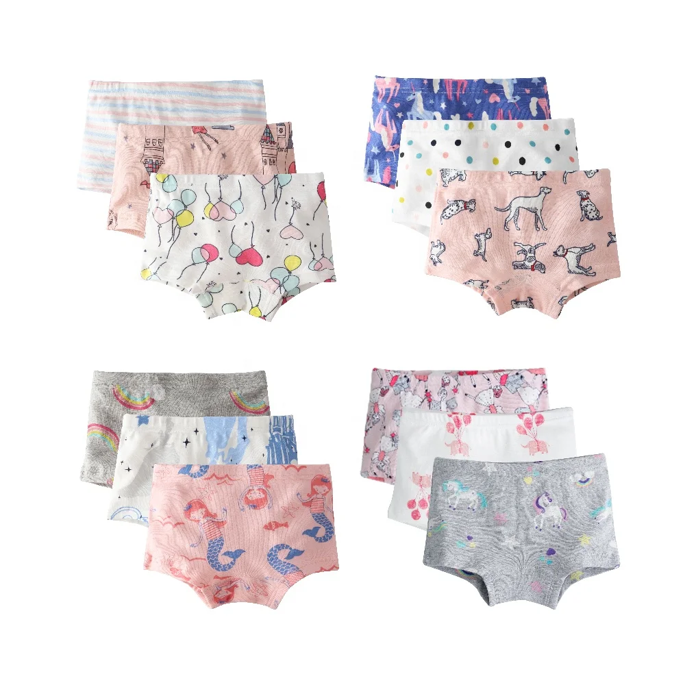 
Factory New Fashion girls preteen underwear Soft cute girls underwear sweet printing design young girls underwear 