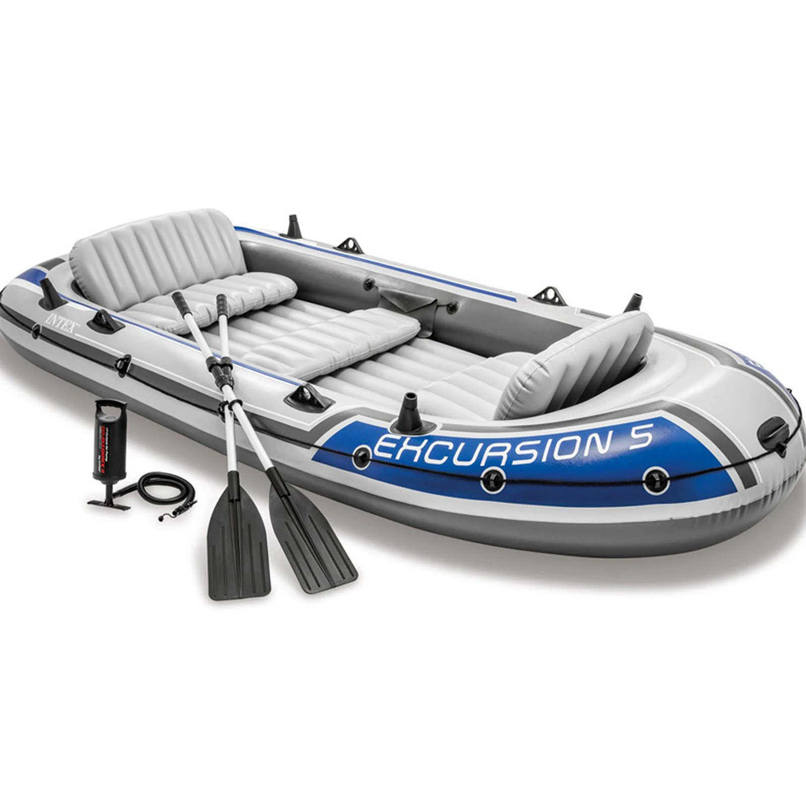 Intex 68325 Inflatable Kayak Fishing Excursion 5 Boat Set with Aluminum Oars/Pump