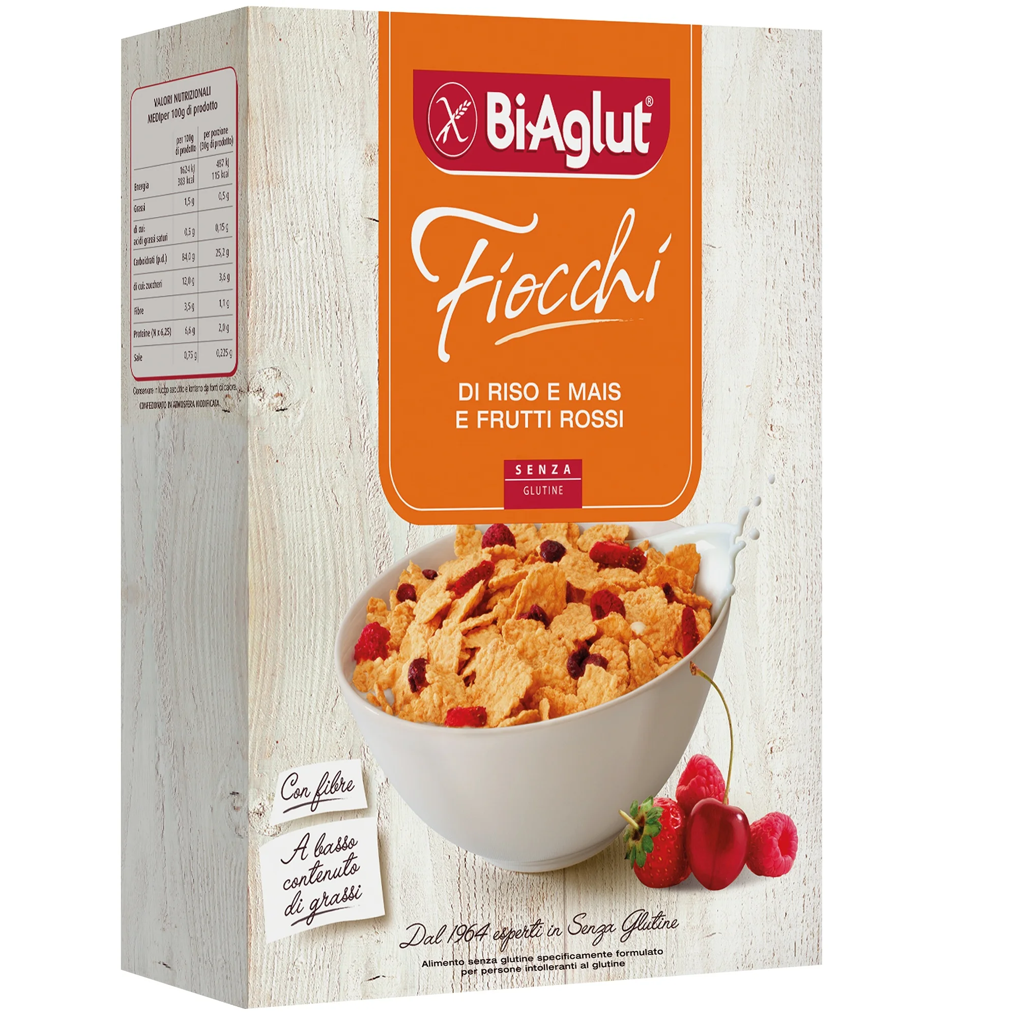 Безглютенные красные фрукты-кукуруза и рис, злаки для завтрака Biaglut
