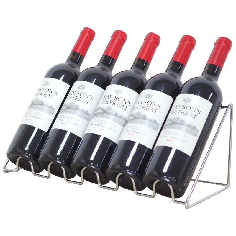 Light luxury countertop storage metal geometric design 5-bottle free-standing wine rack suitable for home hotel restaurants