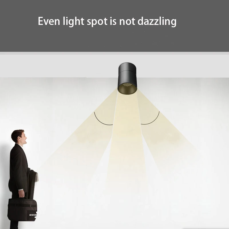 LED Surface-mounted square folding spotlights for home use without openings, adjustable angle honeycomb anti-glare downlights