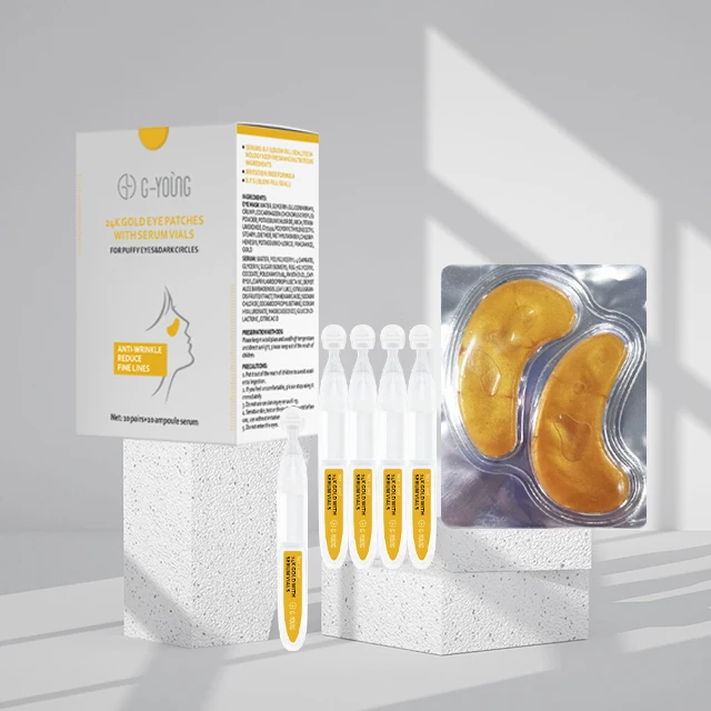 Новинка, набор для дизайна, патч-маска, Антивозрастная маска с логотипом клиента, коллагеновые 24K золотые увлажняющие маски для глаз для женщин