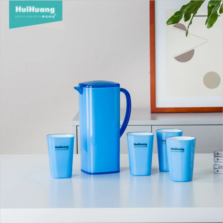 Питьевая Посуда для напитков, пластиковый кувшин для воды с двойными стенками, 1500 мл, 4 чашки