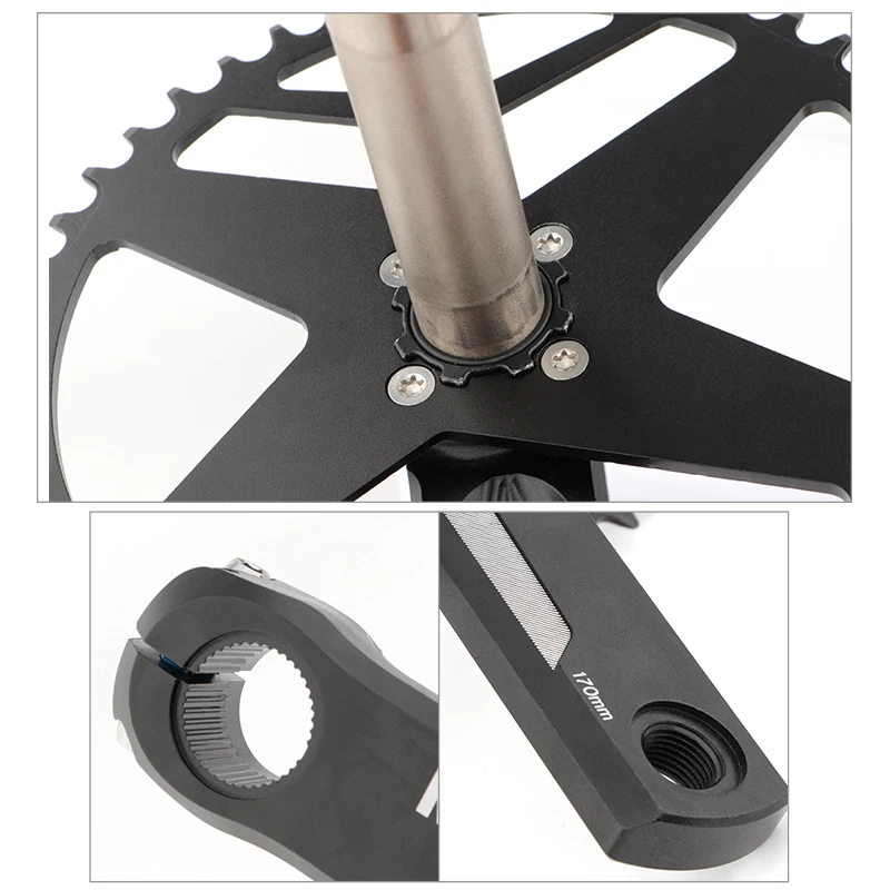 MEROCA Road bike Crankset 10/11 Speed Single Sprocket 44/46/48/50T Folding Bicycle Crank 170mm Bicycle Accessories