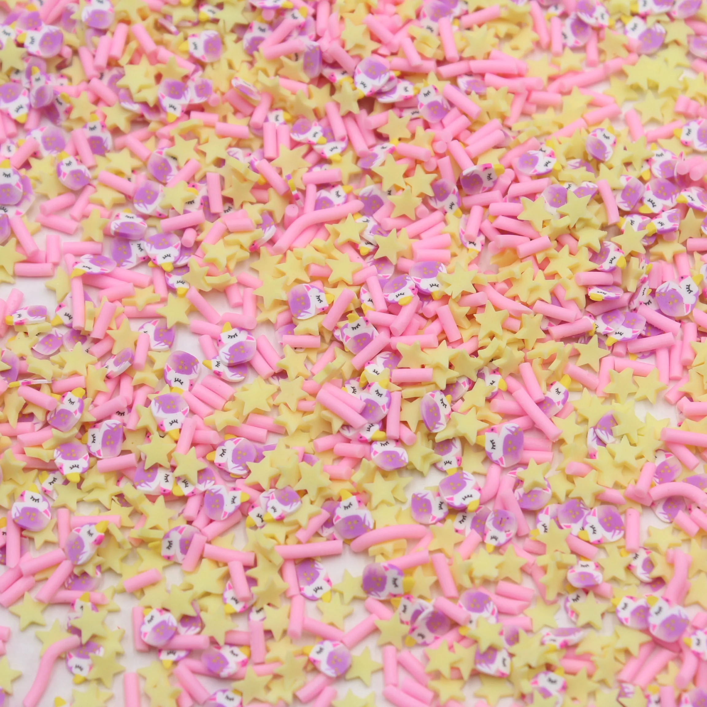 1KG/bag 5mm Adorable Unicorn Clay Slice Mixed Star Candy Sprinkles Slime Supplies Shaker Filler