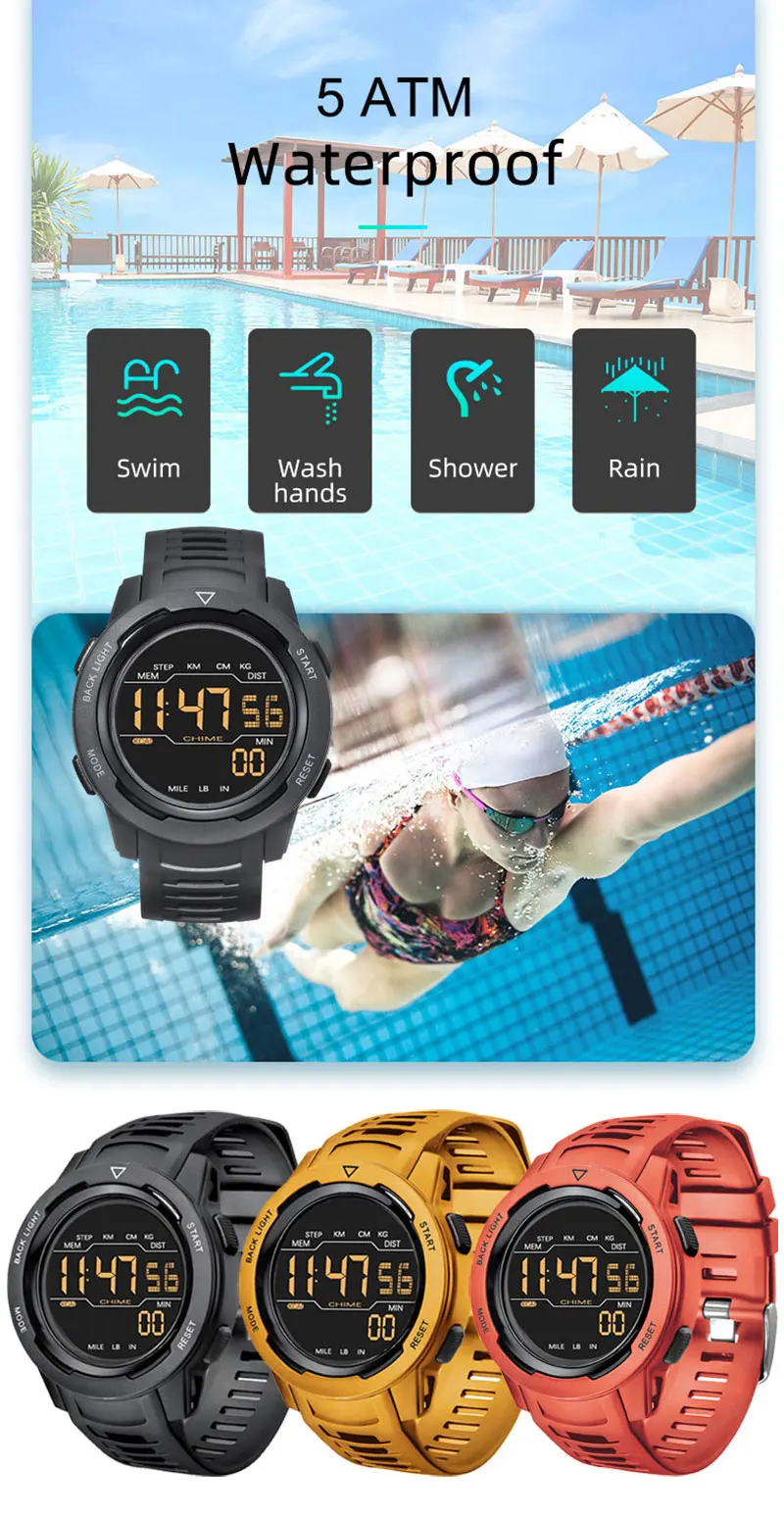 Spovan P100 Smart Watch Outdoor Sports Smartwatch Swimming 50M Waterproof Running Time Calorie Digital spovan smartwatch