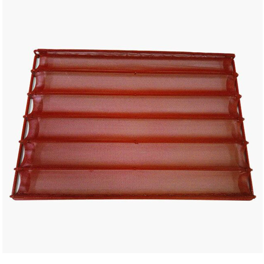 6 Rows Silicone Coating Stainless Steel Mesh Baguette Tray