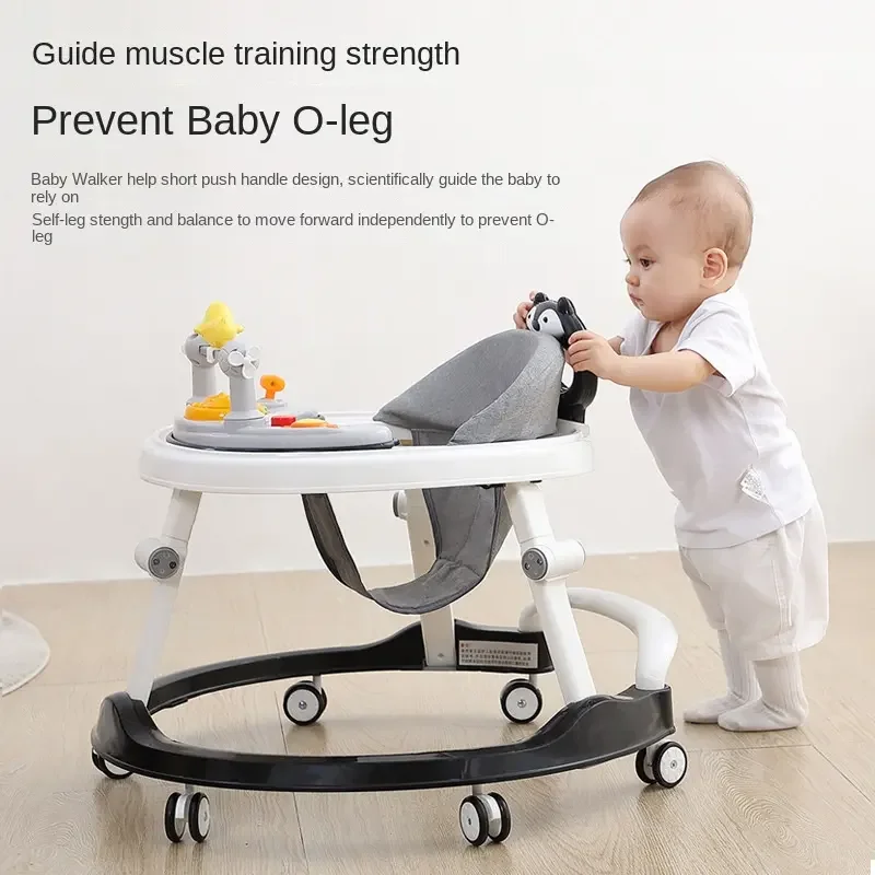 music Adjustable height baby walker assistant around we go baby walker with wheels and seat Baby Walker With Handle Bar