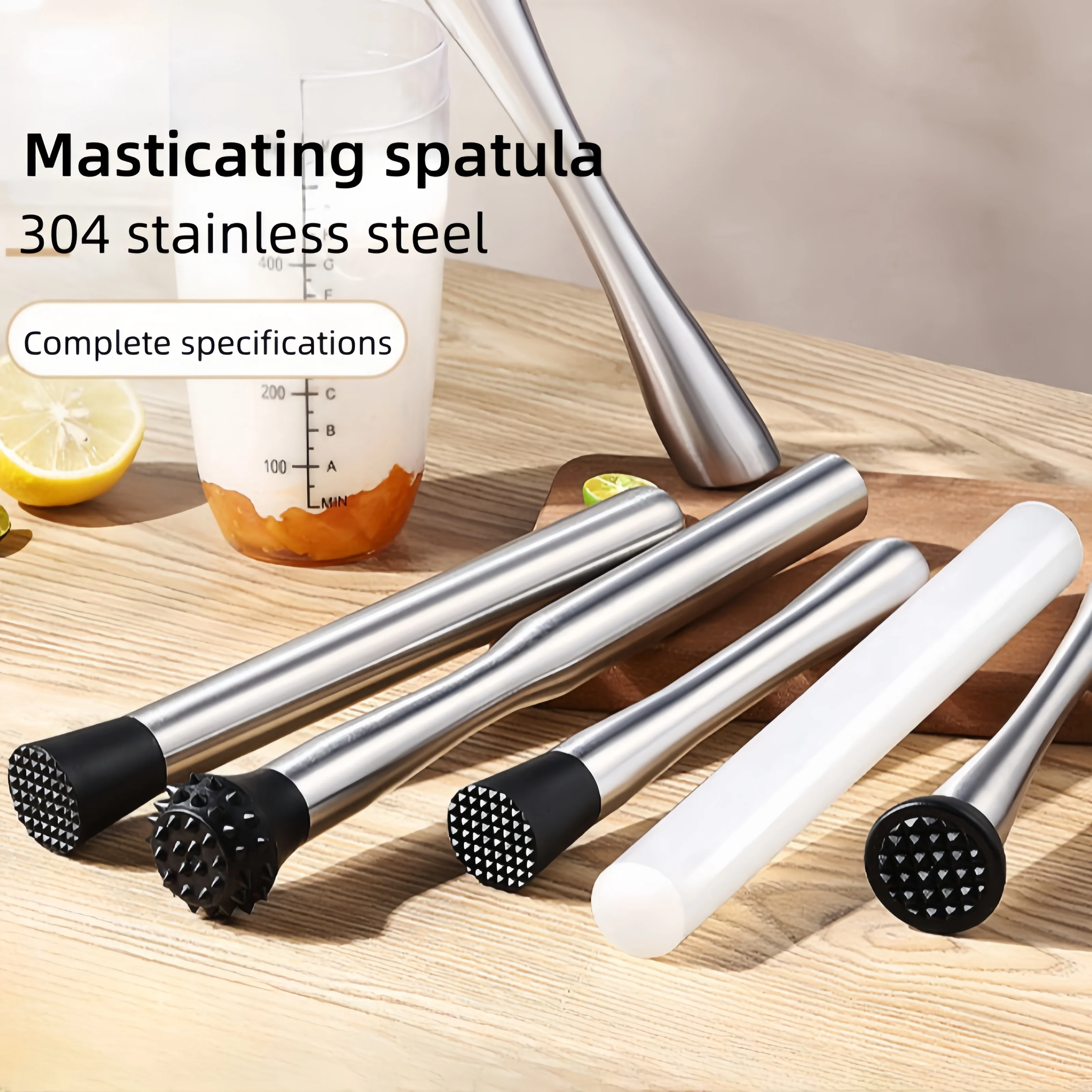 Stainless Steel Fruit and Ice Crusher Bar Tool Bar Muddler Stainless Steel Bartending Tool for Party Fruit Crusher