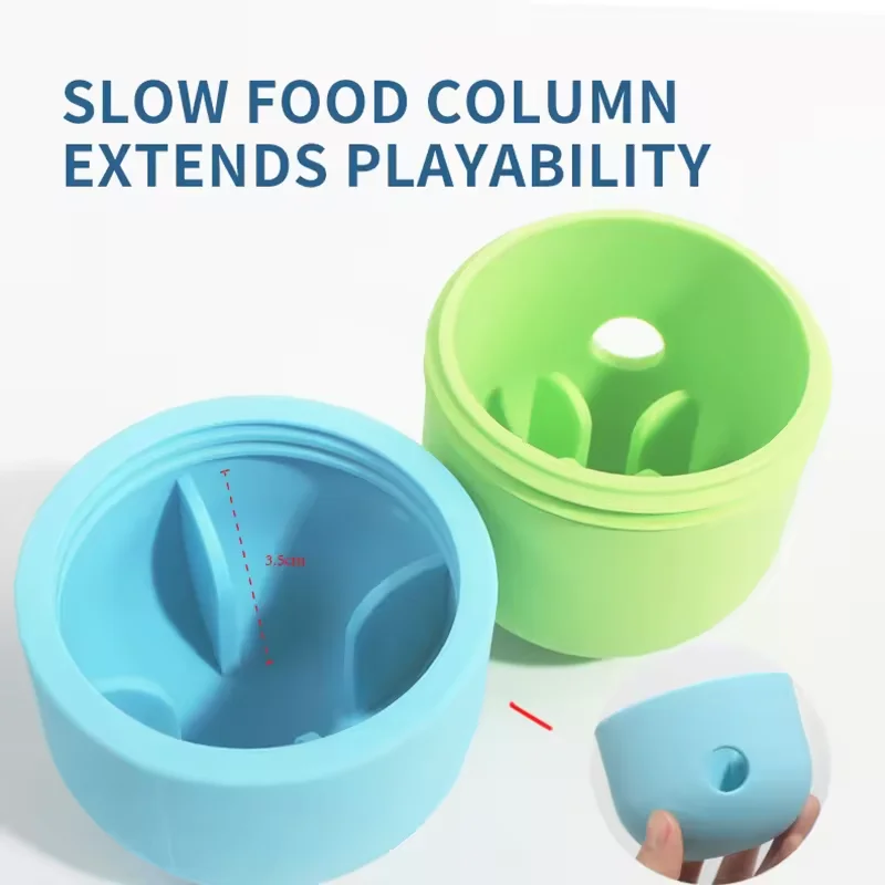 Interactive Pet Dog Toy Leaky Food Device Molar-Tooth Puzzle Ball Leaky Ball for Slow Feeding - Edible Grade Silicone Cat Toy