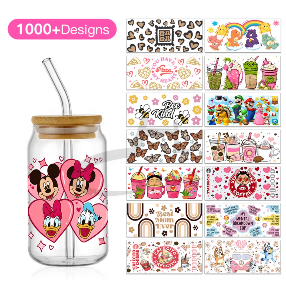 Custom Popular Printing UV DTF Libbey Wraps For Cups Wraps UV DTF Printing Transfer 16oz Tumbler