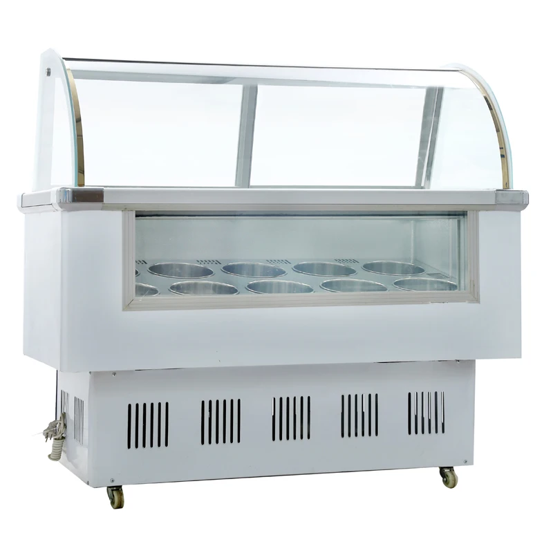 LVKE Italy 10 Barrel Ice Cream Display Cabinet Cold Drink Bar Refrigeration Equipment Popsicle Machine Refrigerator