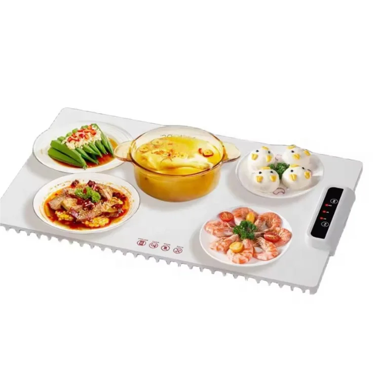 Food Warming Mat Fast Heating Silicone Electric Warming Tray Raised Feet Protects Table Roll Up Buffet Hot Plates Heat Pad
