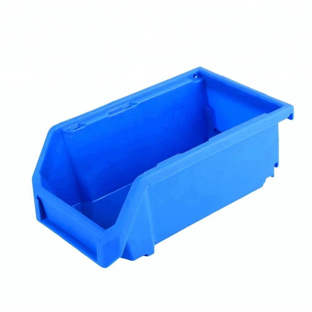 Large size plastic tool stackable and hanging storage bin for garage storage