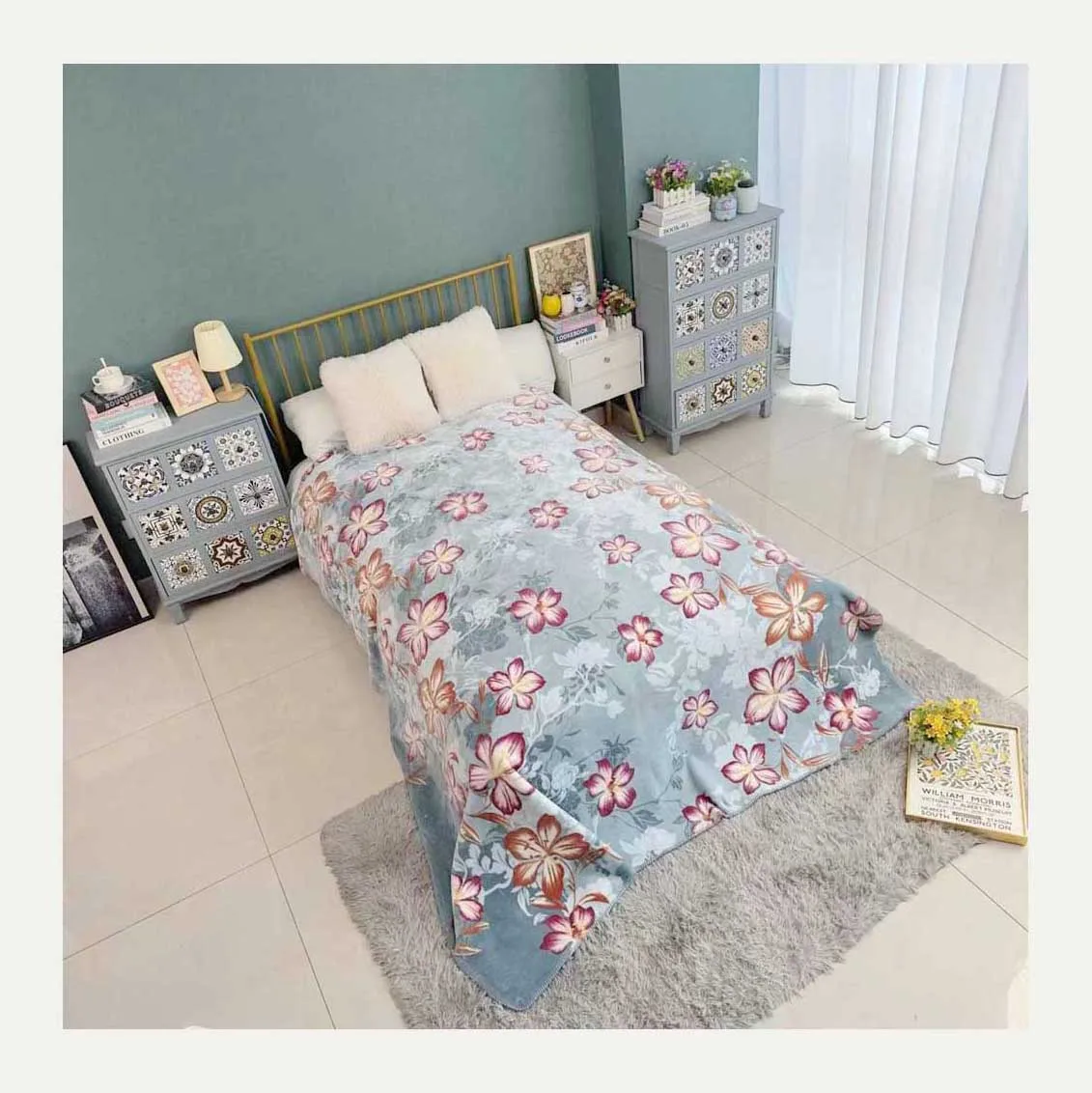 Супермягкое Двухслойное тканевое одеяло из 100% полиэстера